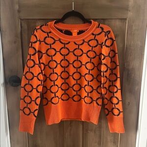 Joe Fresh Orange and Black Geometric Sweater NWOT